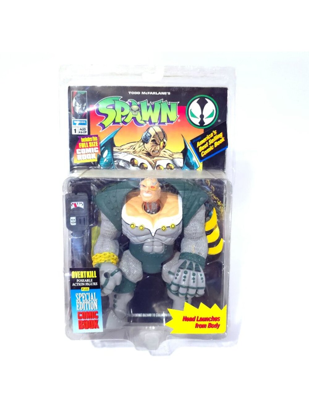 Todd McFarlanes Spawn Overtkill Action Figure Special Edition Comic Book Include